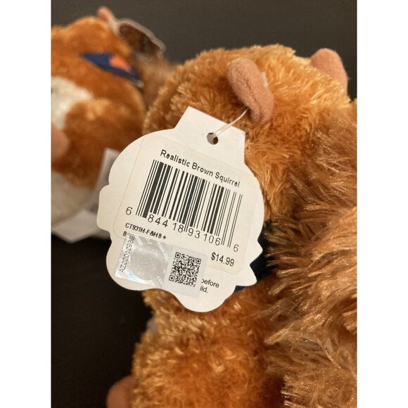 Chelsea Teddy Bear Co. Realistic Brown Squirrels Plush Wearing U Of I Kerchiefs - Picture 8 of 9